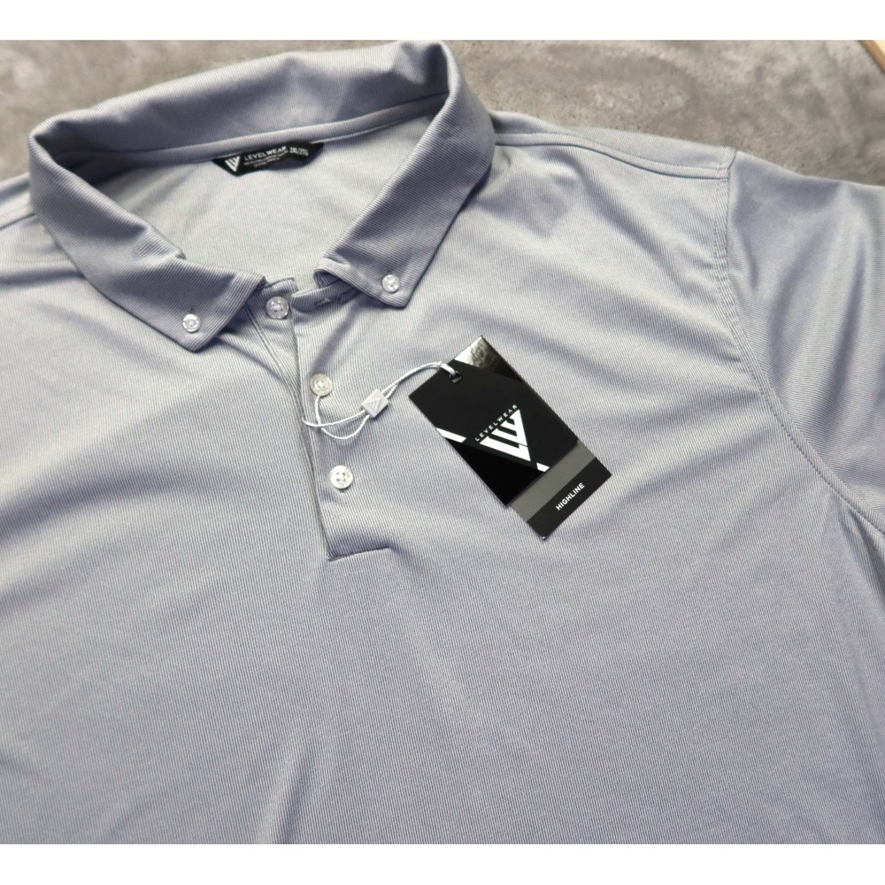 LevelWear Gray Polo Shirt Size 2XL NWT New Pebble‎ Highline